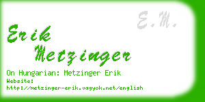 erik metzinger business card